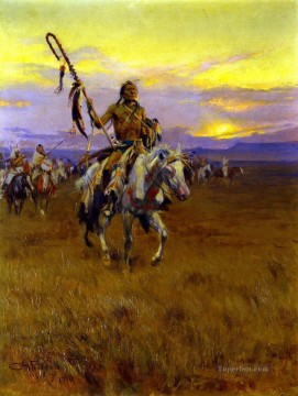 Indios americanos Painting - Curandero nº 4 1916 Charles Marion Russell Indios Americanos